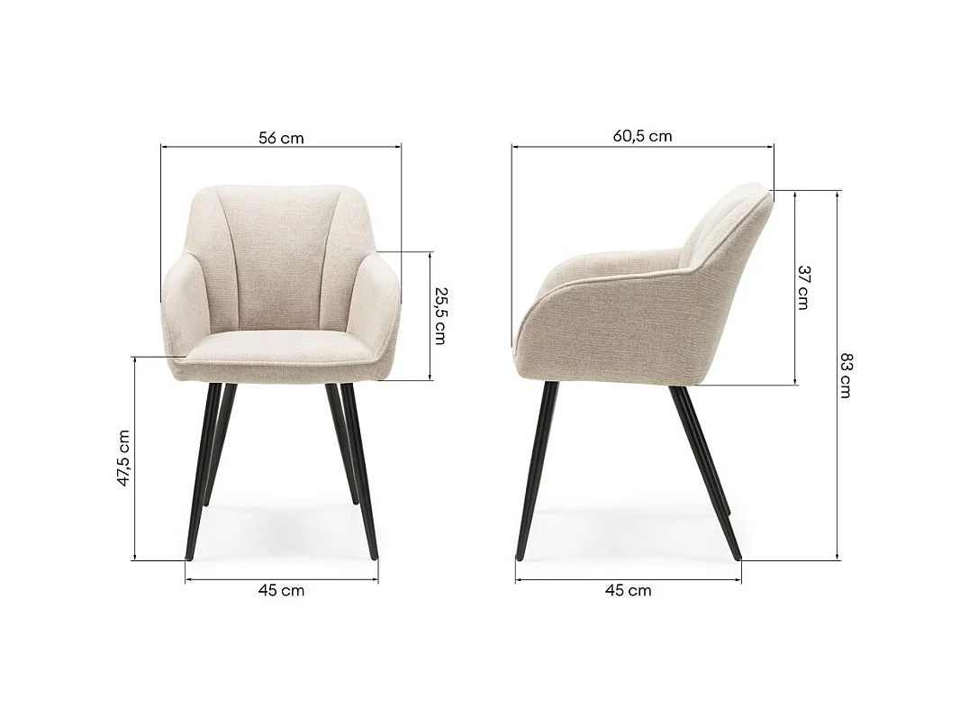 Eetkamerstoel 56x60,5x83 cm Cappuccino Russo