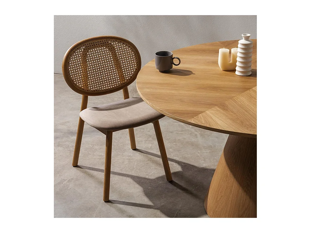 Holzstuhl 81,8x51,1x54,5 cm Beige Sumba