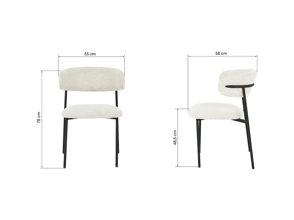 Esszimmerstuhl 78x55x58 cm Creme Loro