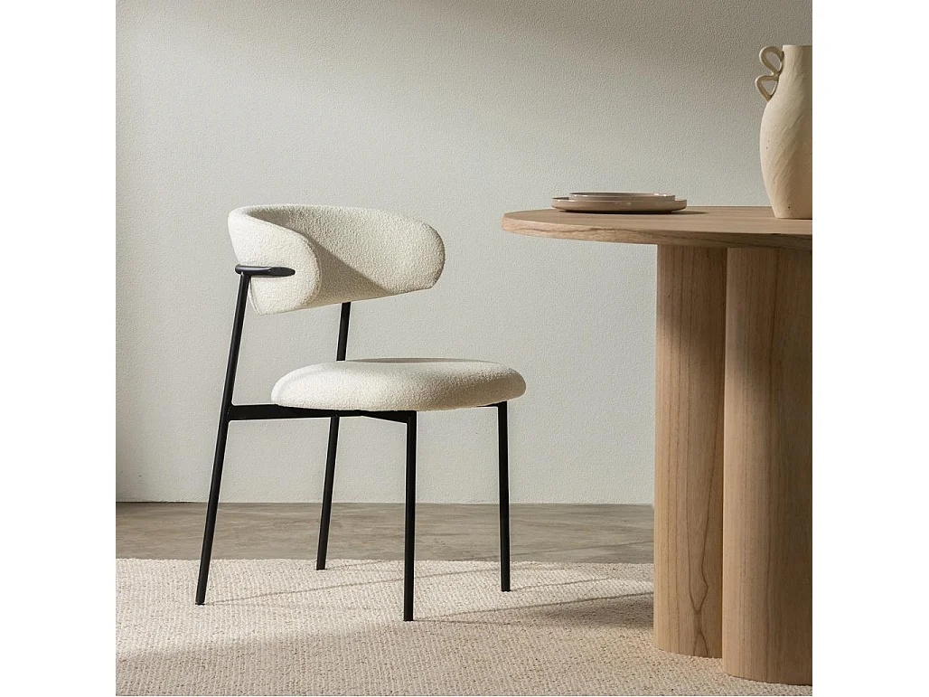 Sedia da pranzo 78x55x58 cm crema Loro