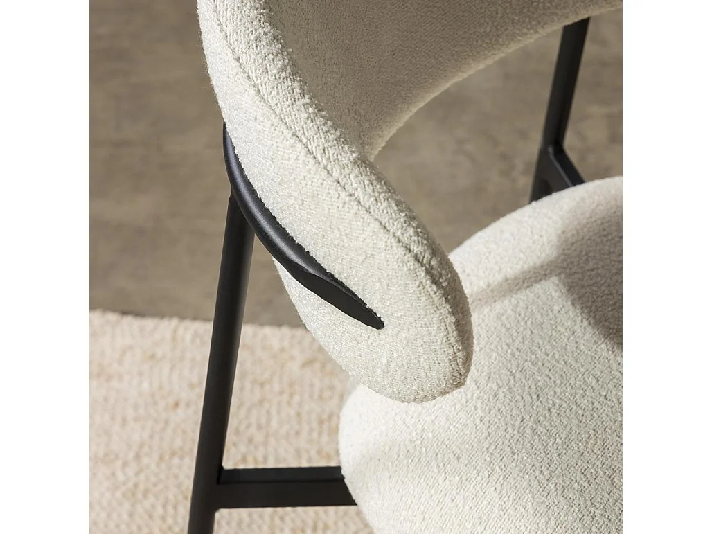 Sedia da pranzo 78x55x58 cm crema Loro