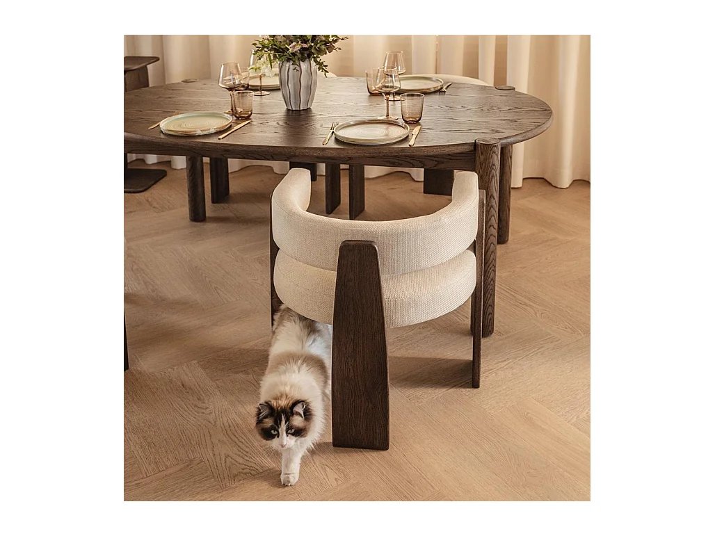 Chaise de salle à manger 64x53,5x71 cm beige moka