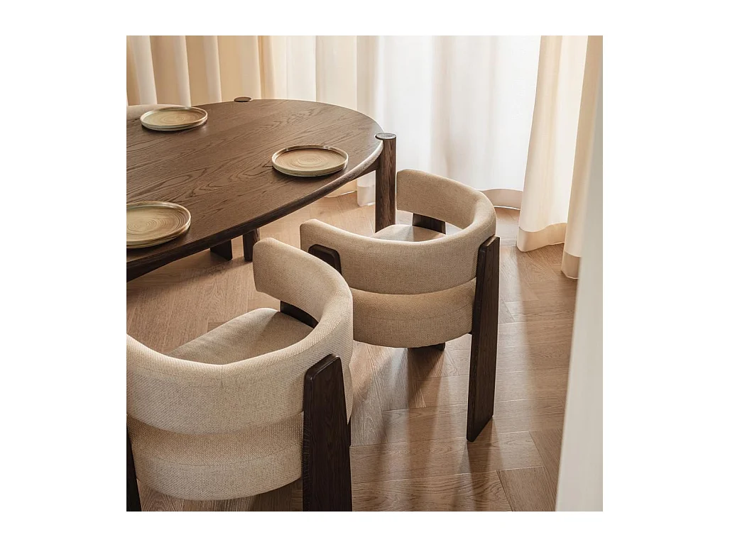 Chaise de salle à manger 64x53,5x71 cm beige moka