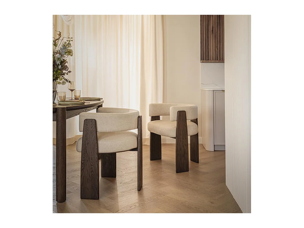 Chaise de salle à manger 64x53,5x71 cm beige moka