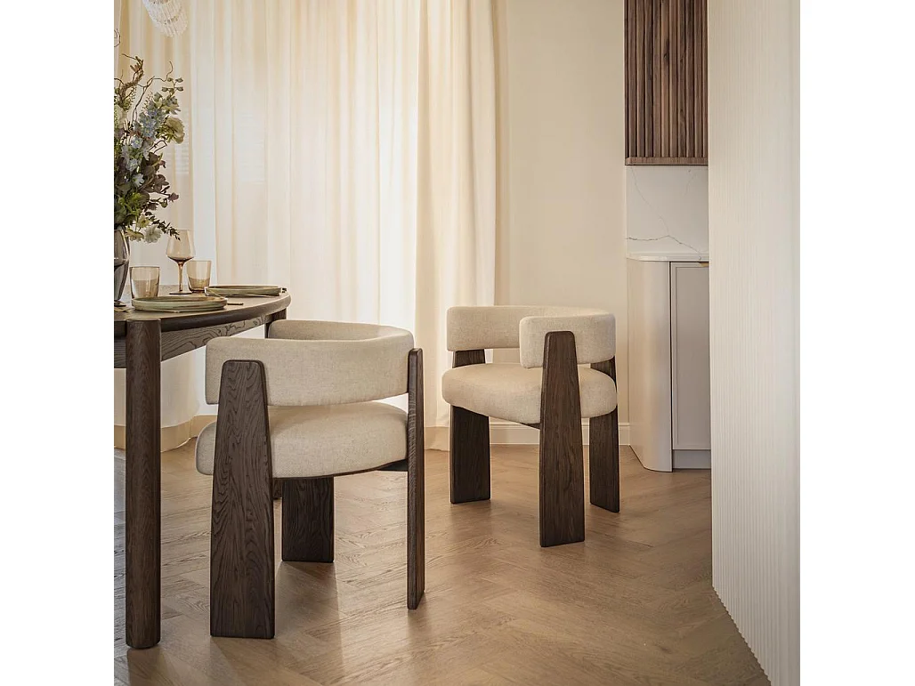 Eetkamerstoel 64x53,5x71 cm beige mocha