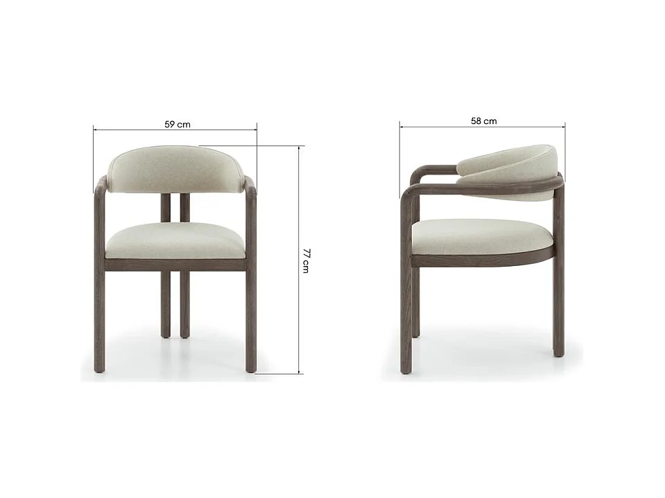 Chaise de salle à manger 77x59x58 cm beige Panama