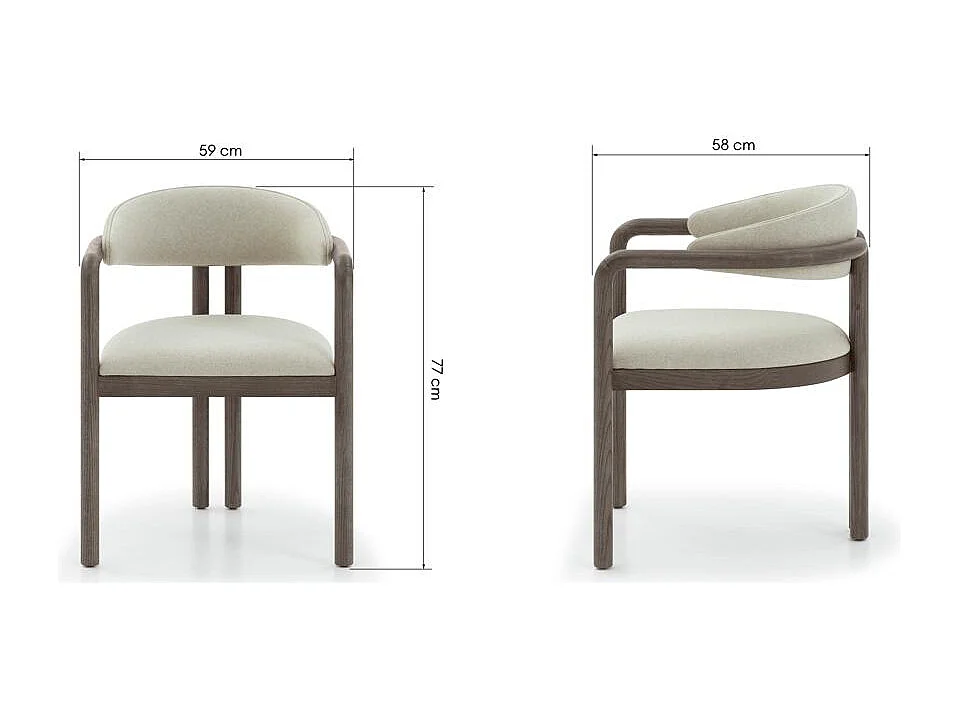 Eetkamerstoel 77x59x58 cm beige Panama