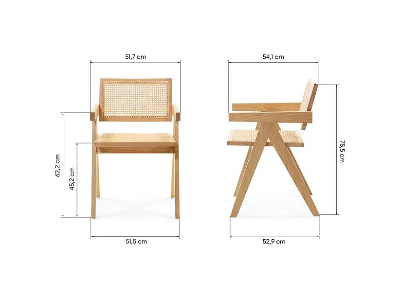 Chaise en bois 51,7x54,1x78,5 cm naturel Freja RENE