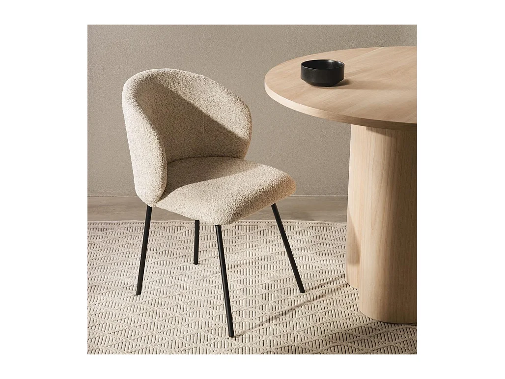 Chaise de salle à manger 55x58,5x78 cm Beige LUEUR