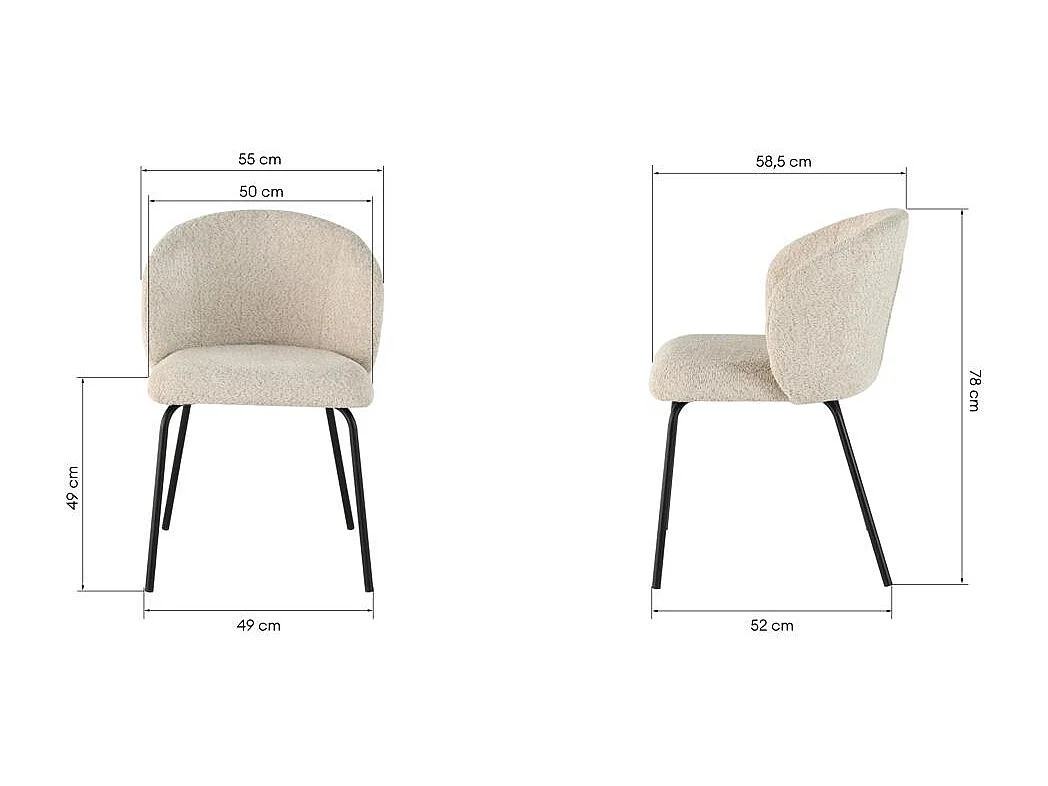 Esszimmerstuhl 55x58,5x78 cm Beige LUEUR