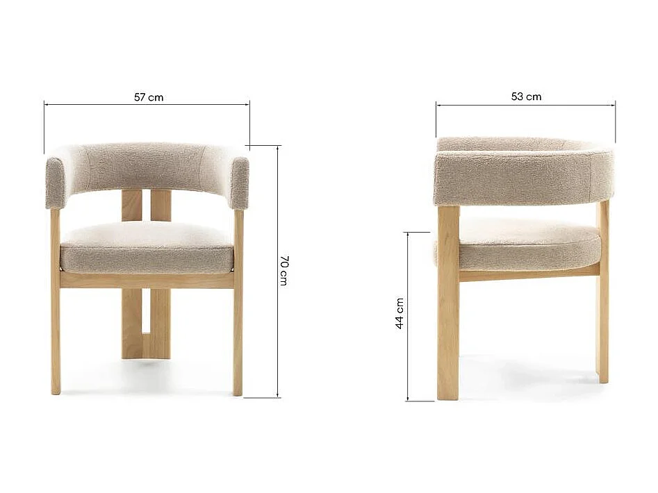 Chaise de salle à manger 57x53x70 cm Crème Harris