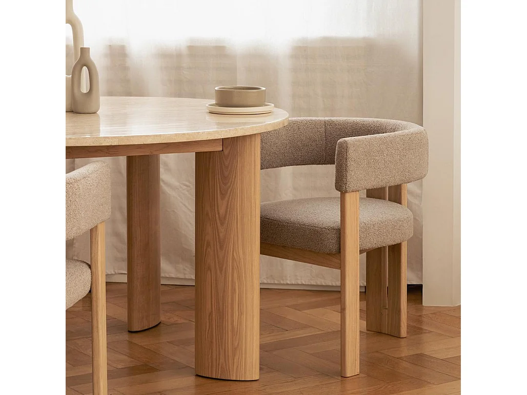 Chaise de salle à manger 57x53x70 cm Crème Harris