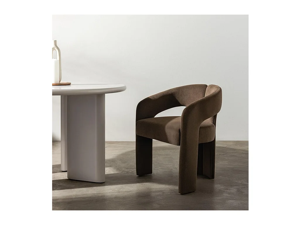 Chaise rembourrée 62x56x77 cm moka Joel