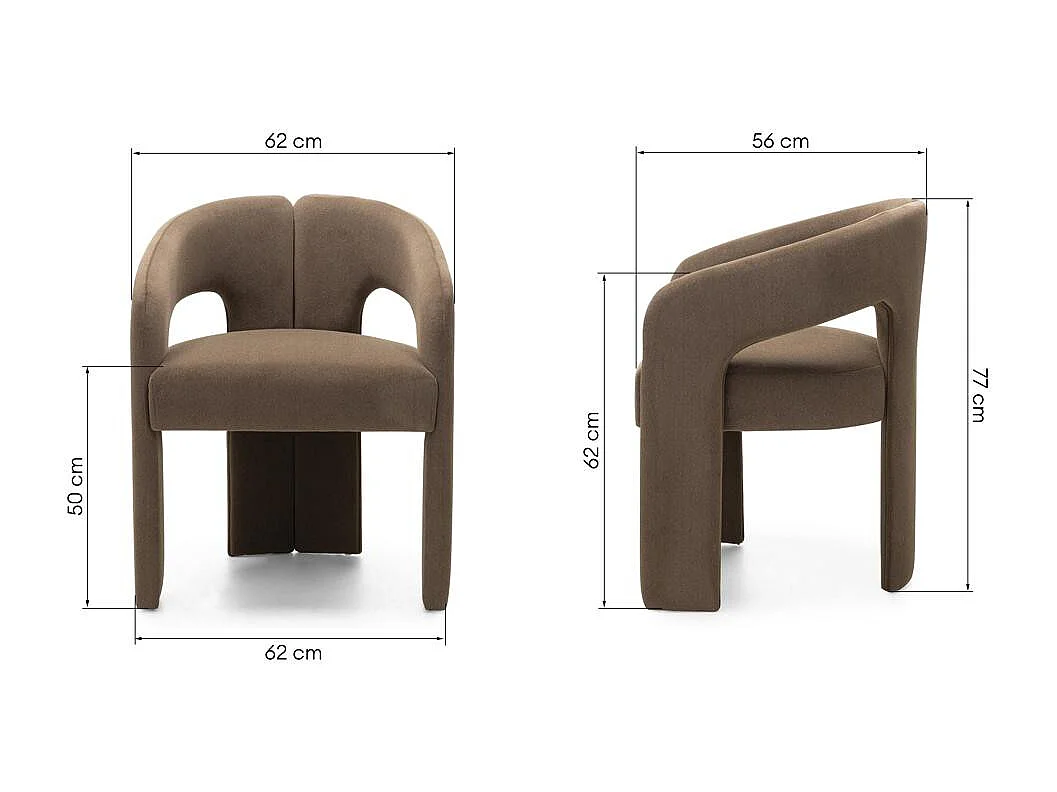 Cadeira estofada 62x56x77 cm mocha Joel