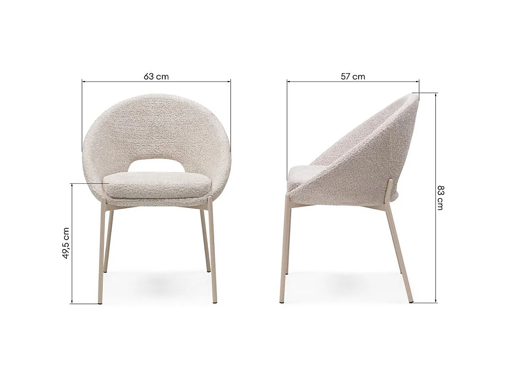 Stuhl 83x63x57 cm beige Dean