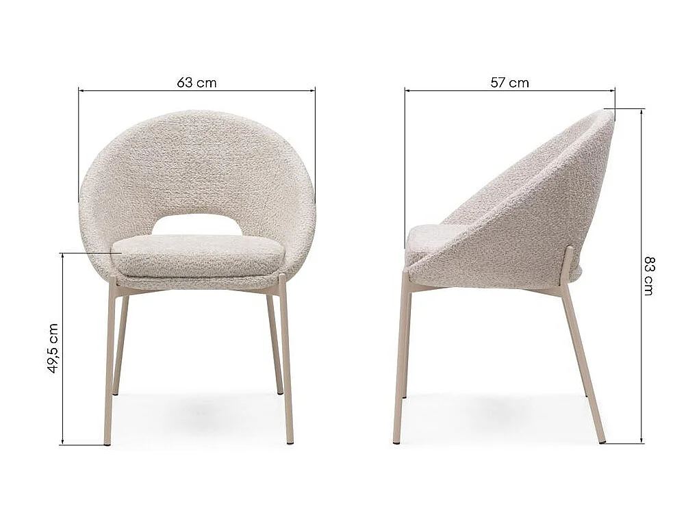 Stoel 83x63x57 cm beige Dean
