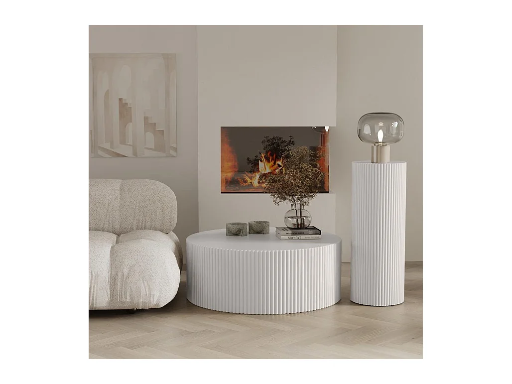 Beistelltisch 30x30x80 cm Grau-Beige RYU