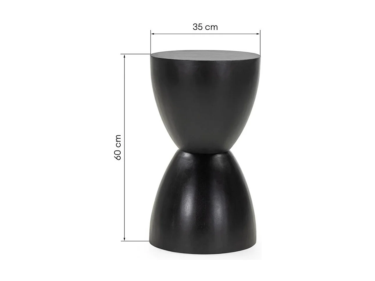 Table d'appoint 35x35x60 cm noir HORSA