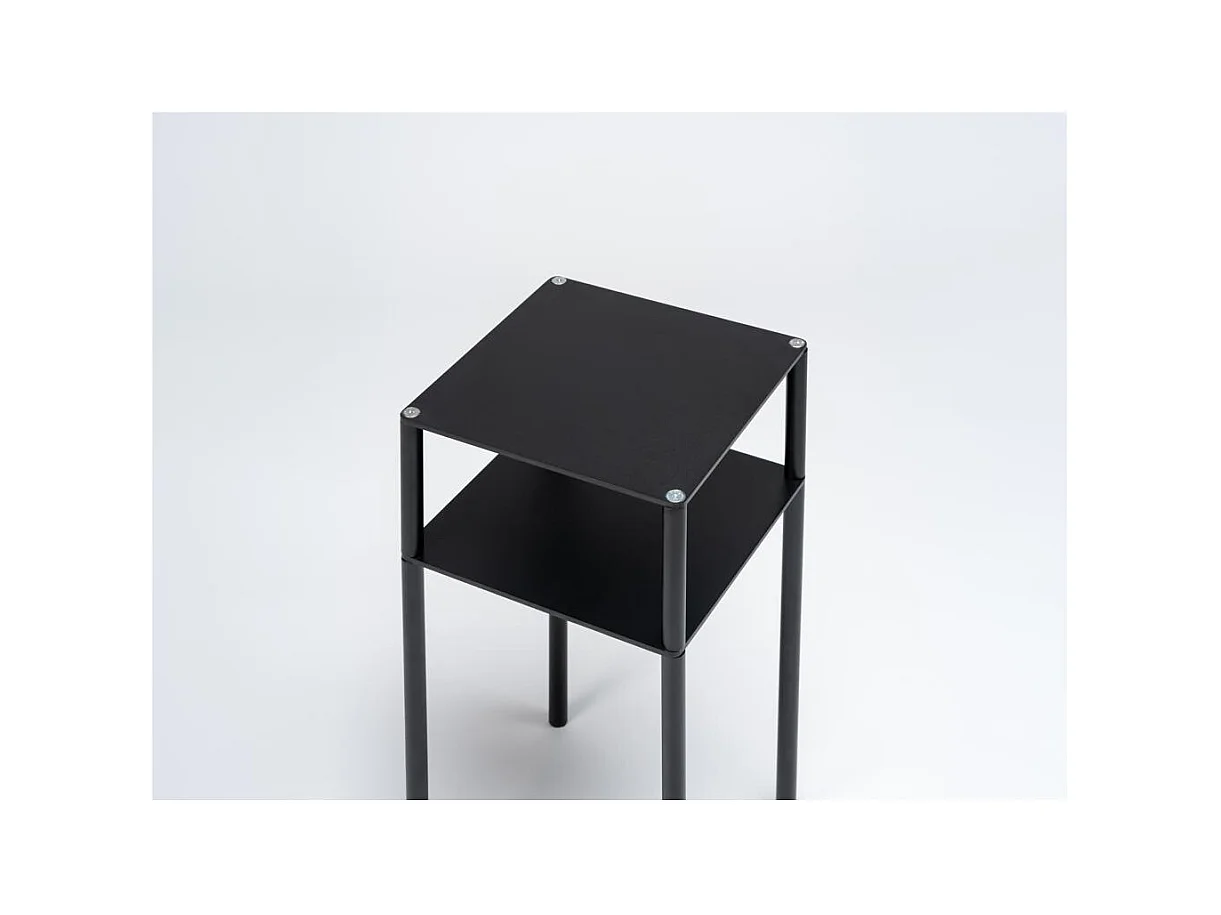 Mesa auxiliar 0.3x0.3x0.6 m negra Tensio 2 piso flexible