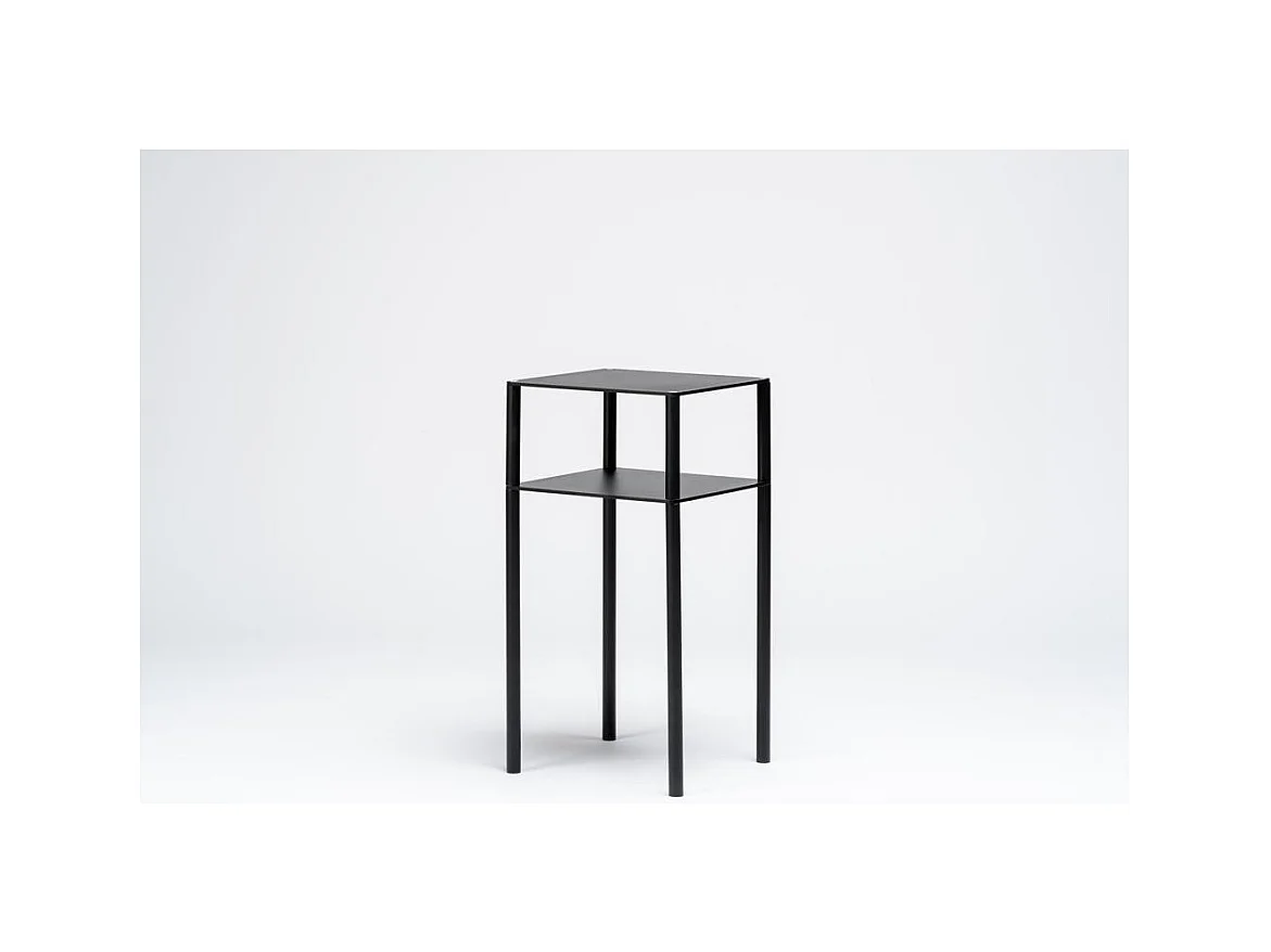 Mesa auxiliar 0.3x0.3x0.6 m negra Tensio 2 piso flexible