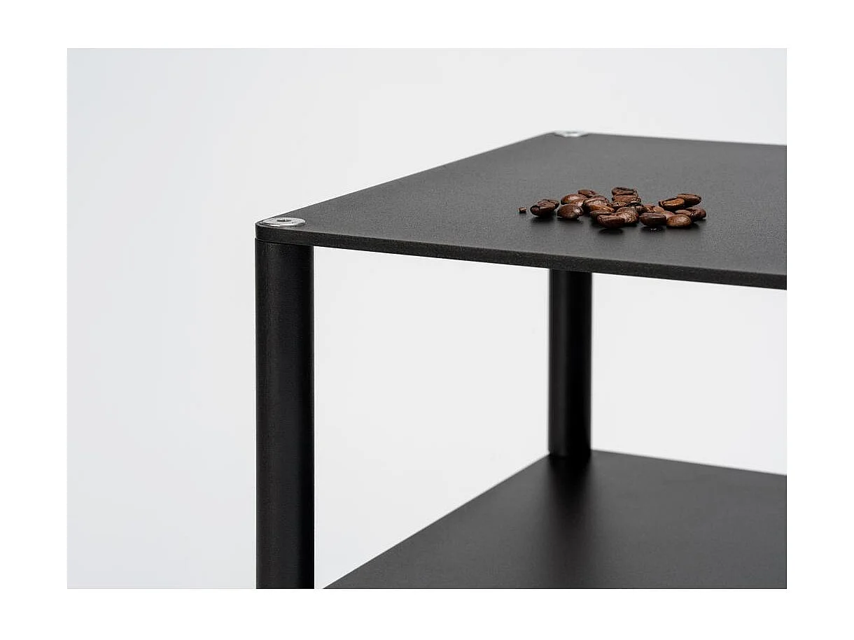 Mesa lateral 0,3x0,3x0,6 m preta Tensio 2 piso flexível