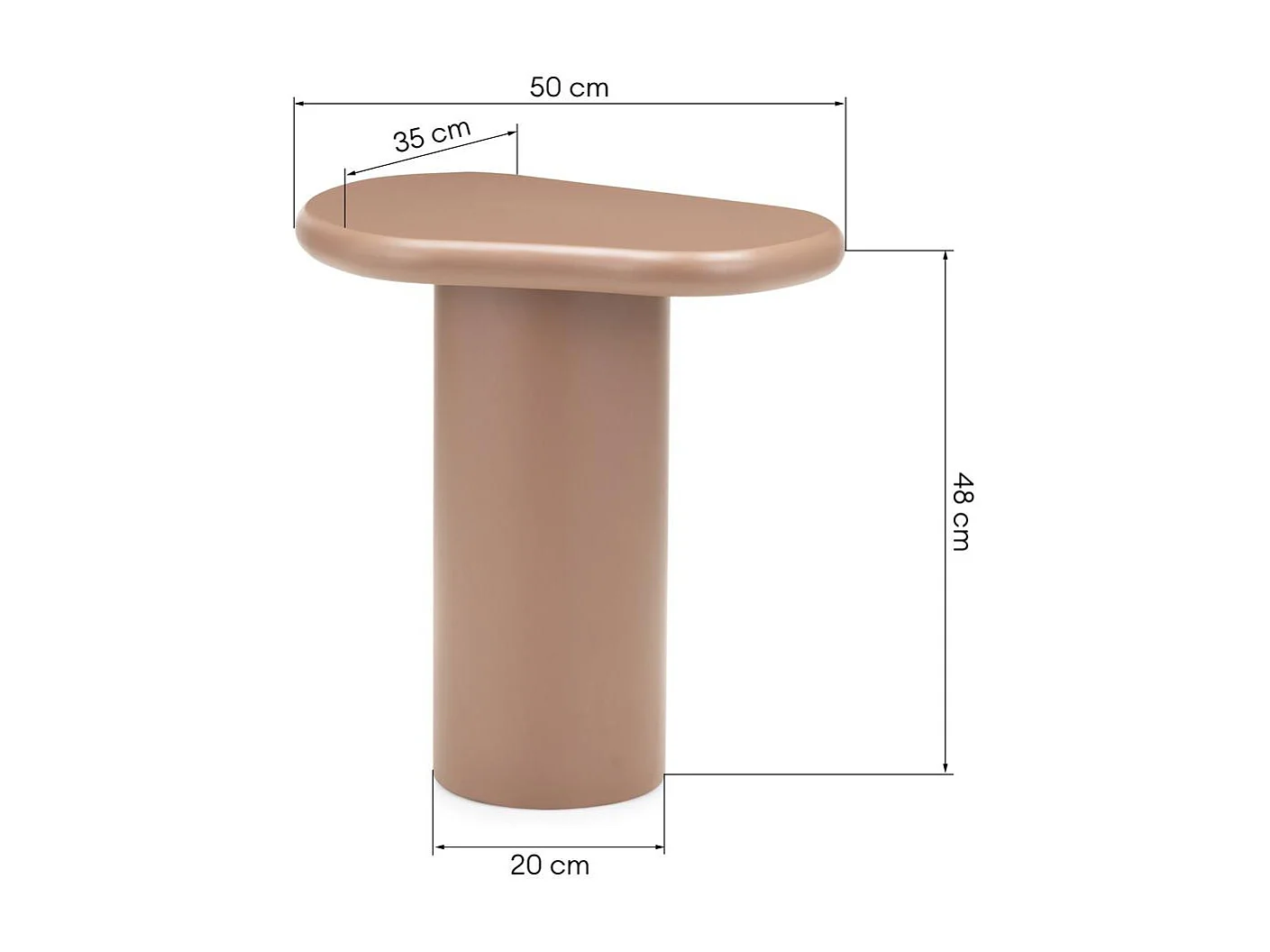 Table d'appoint 50x35x48 cm Marron clair BIZARRE