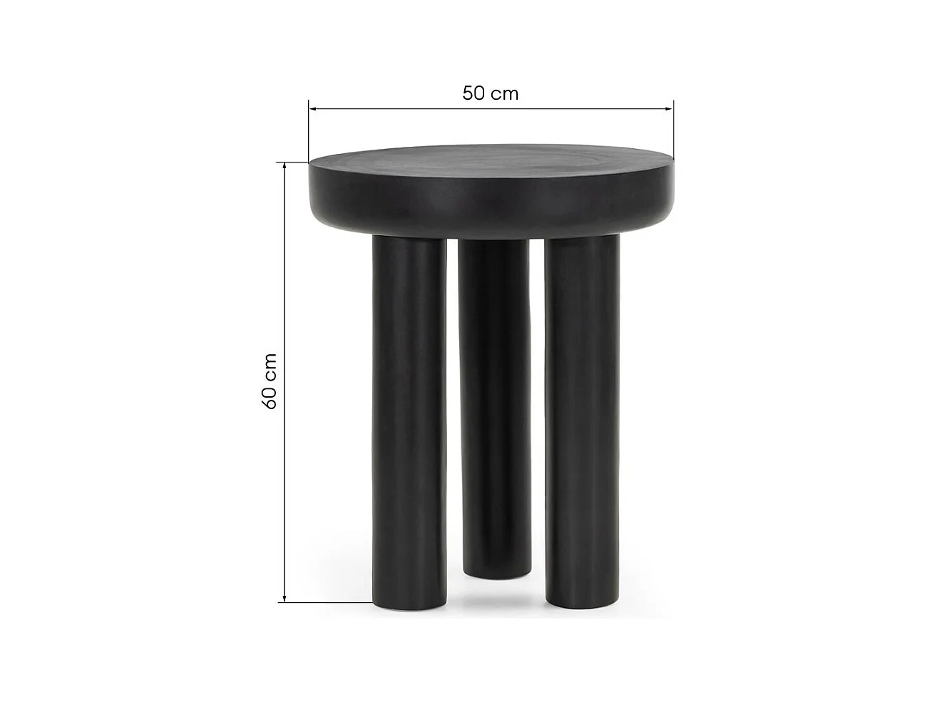 Mesa auxiliar 50x50x60 cm negro lungo