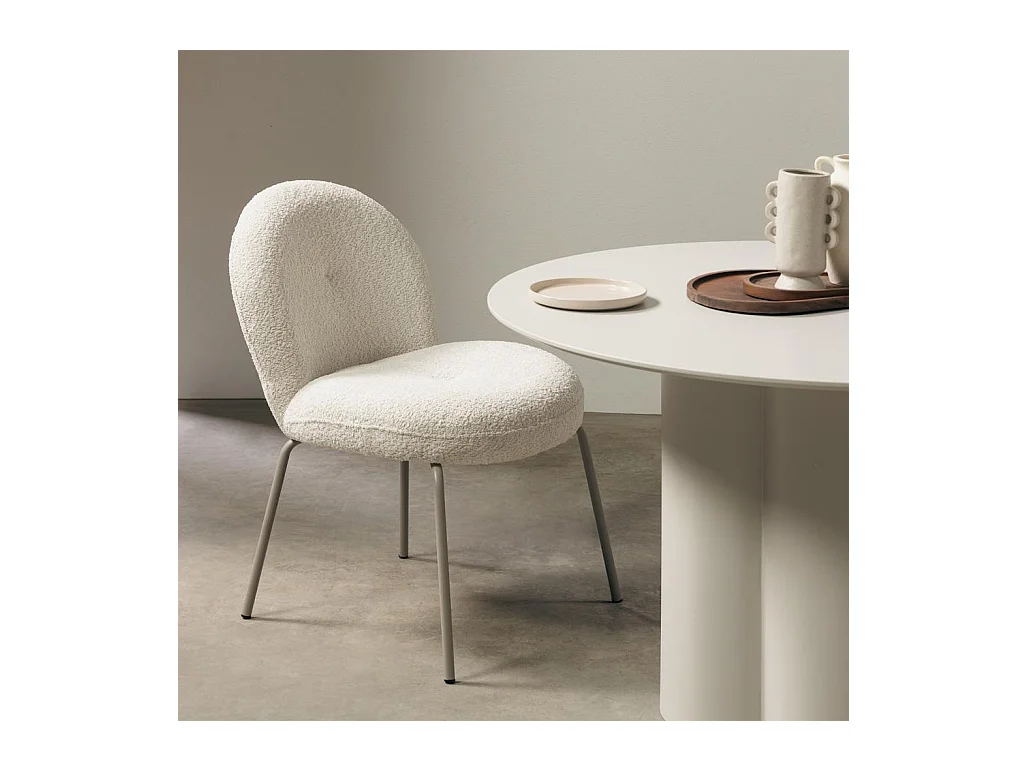 Gestoffeerde stoel 57x67x85 cm Licht beige Mirando