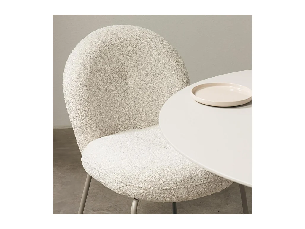 Gestoffeerde stoel 57x67x85 cm Licht beige Mirando