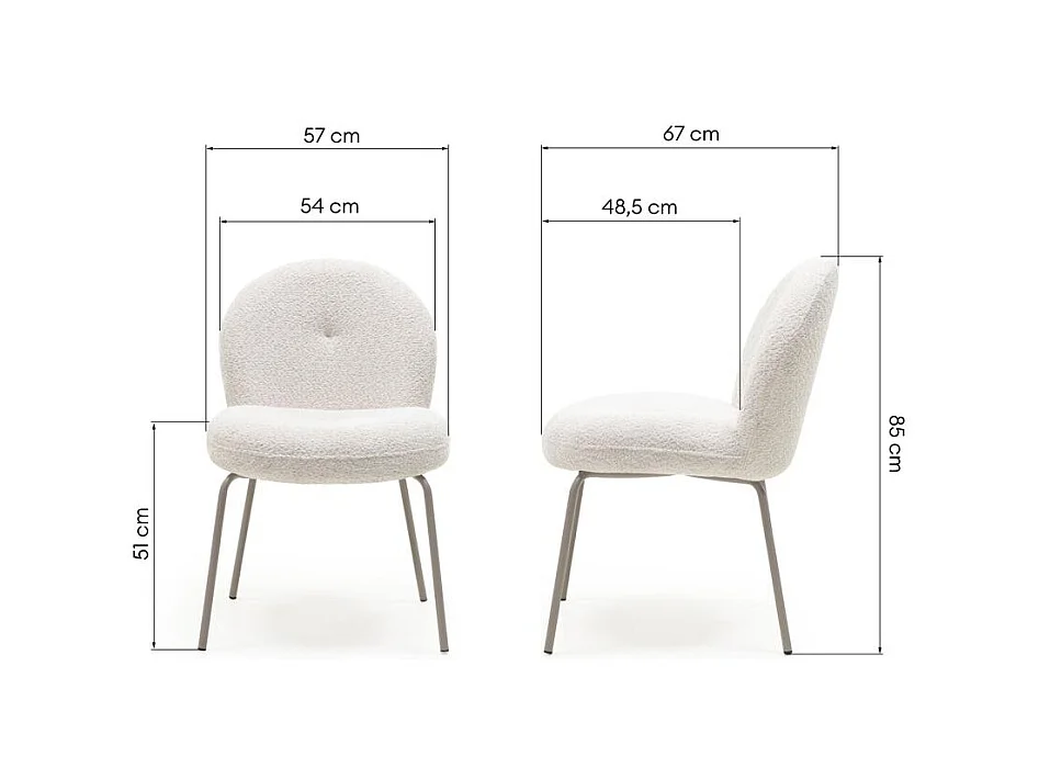 Gestoffeerde stoel 57x67x85 cm Licht beige Mirando