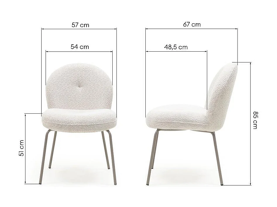 Polsterstuhl 57x67x85 cm Hellbeige Mirando