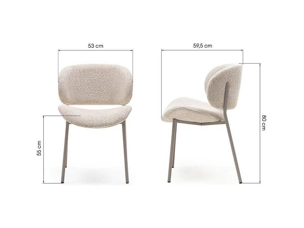 Polsterstuhl 53x59,5x80 cm beige Sukra