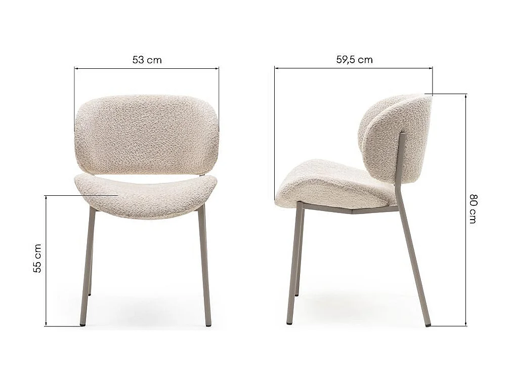 Polsterstuhl 53x59,5x80 cm beige Sukra