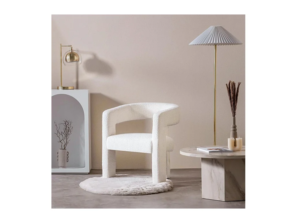 Lounge stoel 66x57x76 cm crème Lauren