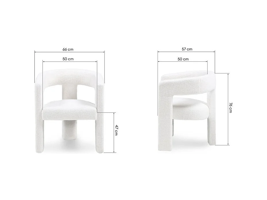 Lounge stoel 66x57x76 cm crème Lauren