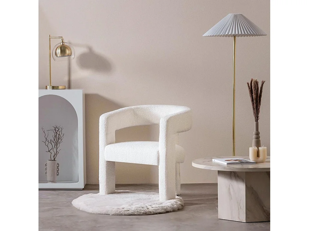 Loungesessel 66x57x76 cm Creme Lauren