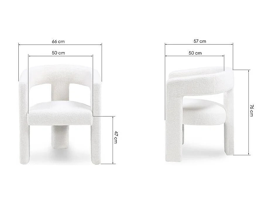 Loungesessel 66x57x76 cm Creme Lauren