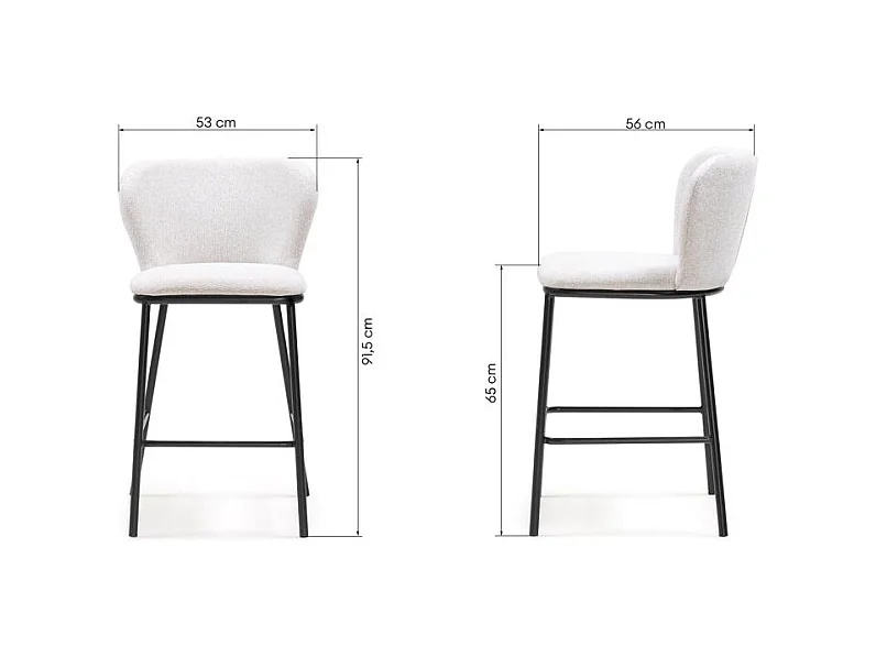 Barhocker 53x56x91,5 cm beige NIKA