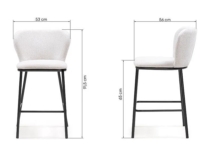 Barhocker 53x56x91,5 cm beige NIKA