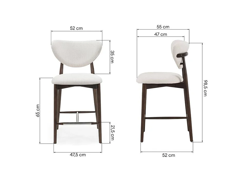 Esshocker 52x55x98 cm beige Juliette