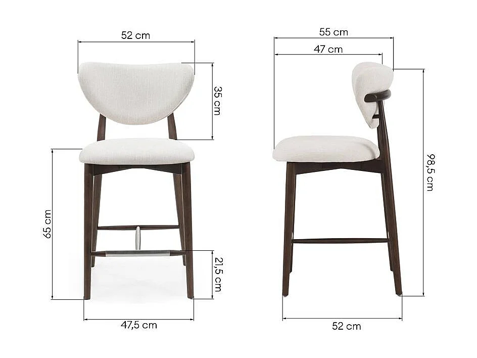 Esshocker 52x55x98 cm beige Juliette