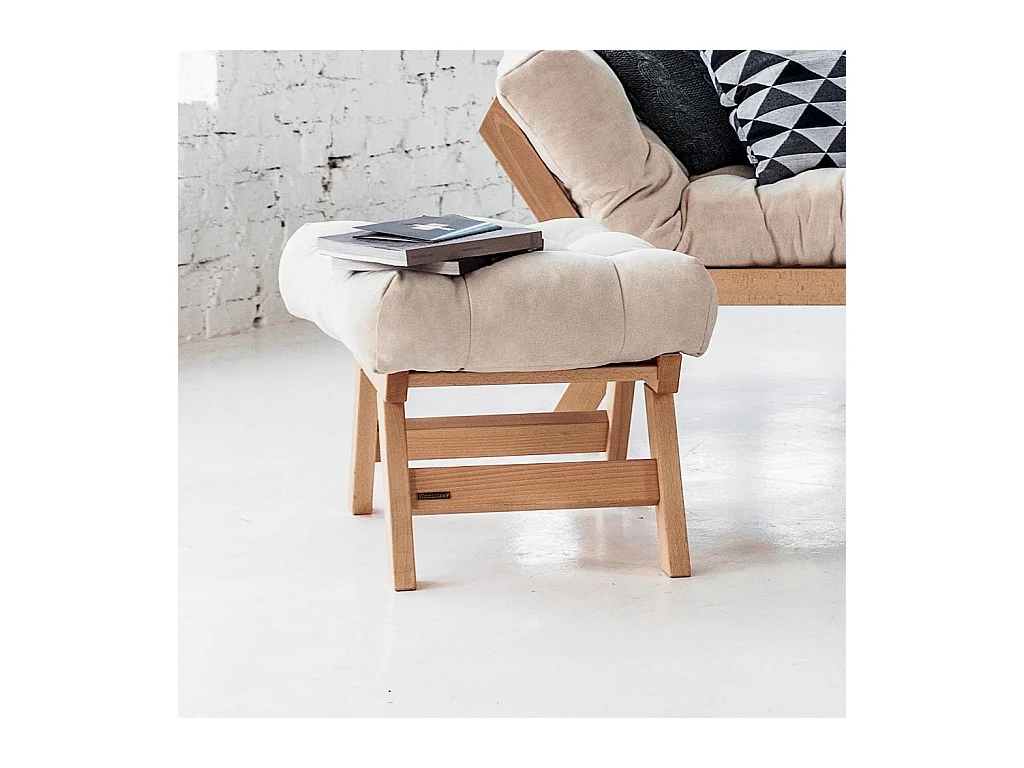 Pouf 55x47x43 cm Creme Allegro