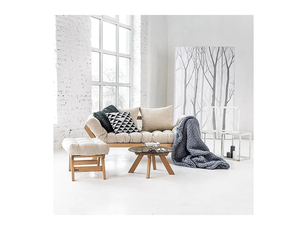 Pouf 55x47x43 cm Creme Allegro