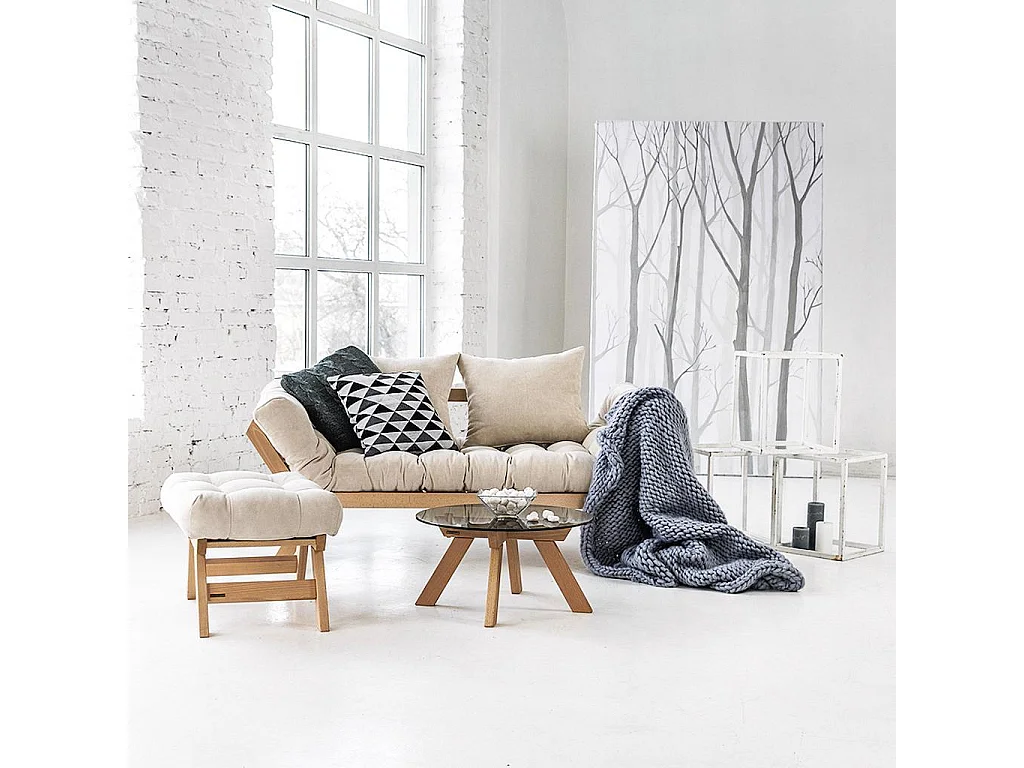 Poef 55x47x43 cm Crème Allegro