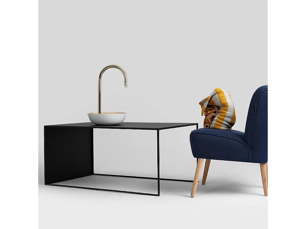 Salontafel 100x60x45 cm zwart 2WAND METAAL