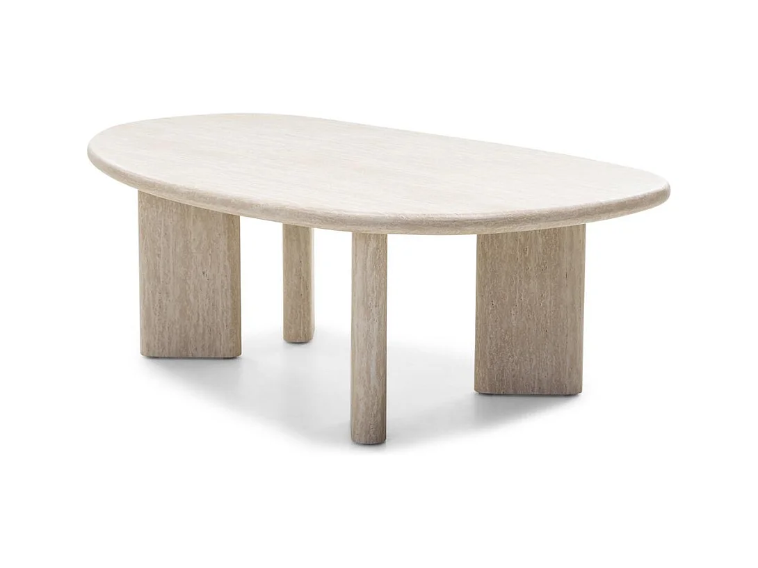 Table basse 42x130x80 cm Beige Nadin