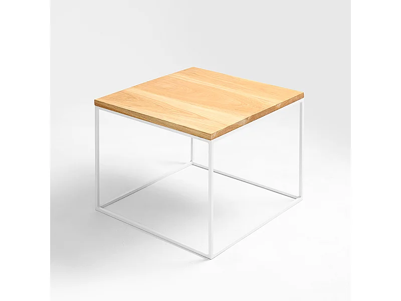 Couchtisch 0,5x0,5x0,45 m Weißeiche Furnier Tensio Holz 50