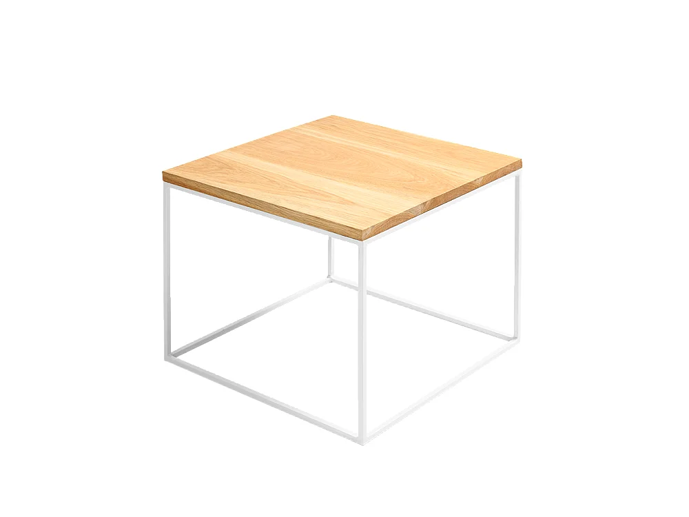 Tavolino da caffè 0,5x0,5x0,45 m impiallacciatura rovere bianco legno tensio 50