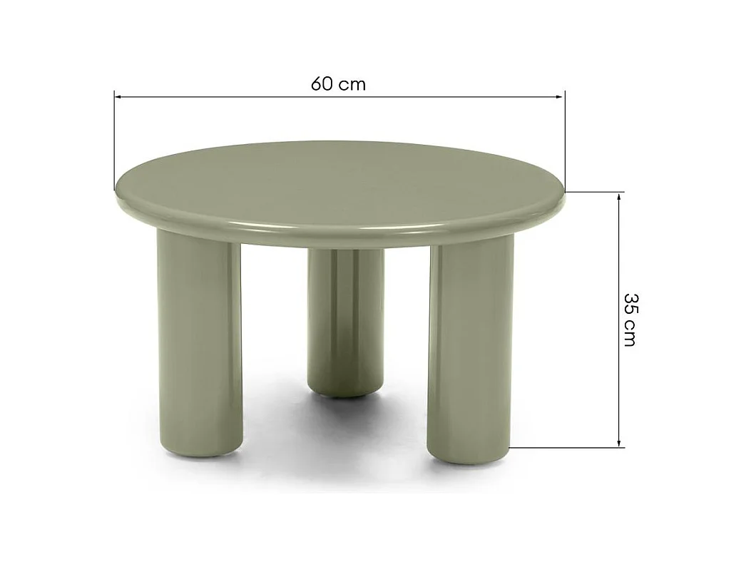 Table basse 60x60x35 cm olive Lecrel