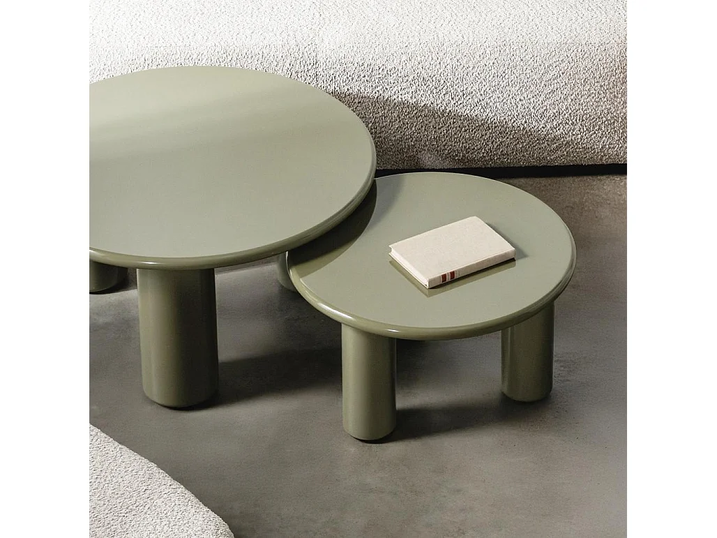 Table basse 60x60x35 cm olive Lecrel